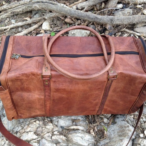 Vintage Leather Duffel Bag