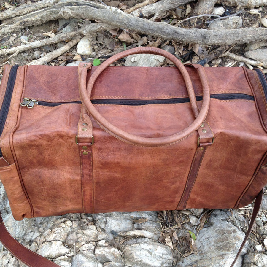 Vintage Leather Duffel Bag